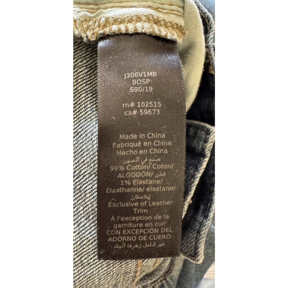 John Varvatos Mens Bowery Jeans Slim Straight 34 Stretch Denim Washed Blue USA - Picture 13 of 15